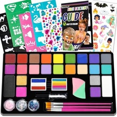 24 Colors Washable Face Painting Kit for Kids – Non-Toxic, Safe for Sensitive Sk