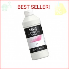 Liquitex BASICS Gesso Surface Prep Medium, 473ml (16-oz) Bottle, White
