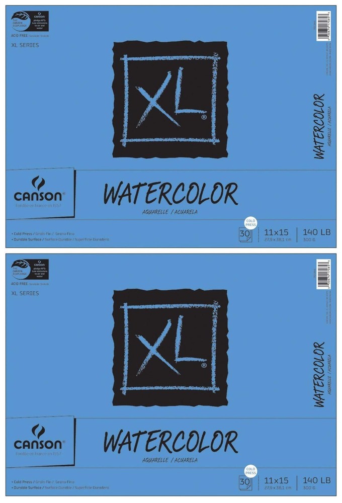 2-Pack Bundle – Canson XL Series – 11 x 15 inch – Cold Press Watercolor Textured