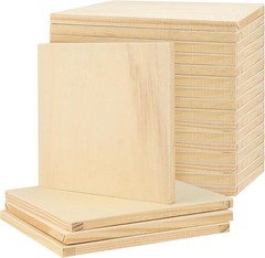 20 Pack 6 x 6 Inch Square Wooden Canvas Boards, Unfinished Wood Panels, Blank…