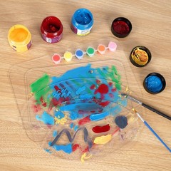 4PCS Paint Pallet Clear Premium Acrylic Paint Palette, Easy Clean Transparent No