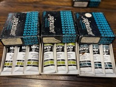Vintage Shiva Signature Oil Paint Lot 28 Tubes Green Gold Phthalo Leaf Green