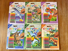 Six (6) Royal & Langnickel Colour Pencil By Numbers Sets Dinosaur Horse Fish