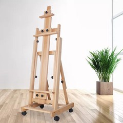 Large Studio H-Frame Easel Painting Floor Beech Wood Adjustable Pro Artist Easel