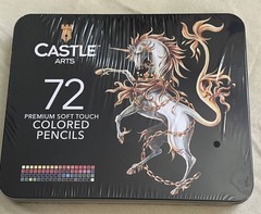 NEW Castle Arts 72 Premium Soft Touch Colored Pencils in Sealed Tin Box