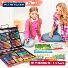 Soucolor Arts and Crafts Supplies, 183-Pack Drawing Painting Set for Kids Girls