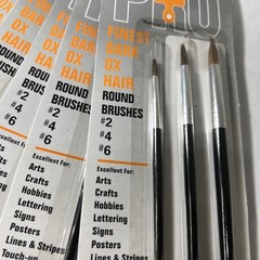 Lot Of 8 Packs Of 3-Piece Dark Ox Hair Round Artist Brushes #2, #4, #6 PRO 10107