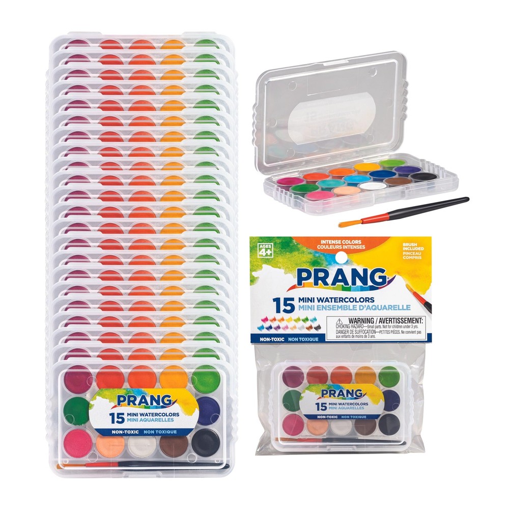 Prang Mini Watercolor Paint Sets, (Bulk 0.01 Ounce (Pack of 24), Multicolored
