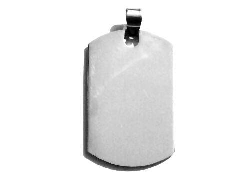Stainless Steel Polished Rectangle Engravable Dog Tag Pendant