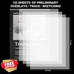 SuFly Tracing Paper 8.5×11 inch Clear 100 Sheets