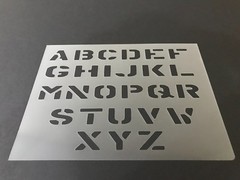 Alphabet #1 Stencil 1″ Tall Letters, 10mil 8″x10.5″ Sheet, Crafts, School