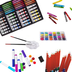 139 Pack Deluxe Portable Double Layers Coloring Drawing Kit with Sketch Pads, Ar