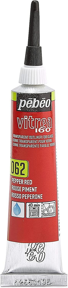Vitrea 160, Glass Paint Outliner, 20 Ml Tube – Pepper Red