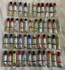 Lot of 47 Art 101 Acrylic/Water/Oil Paint Tubes – Multicolor – .4 oz – Most New