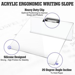 Acrylic Ergonomic Writing Slant Board Transparent Plastic Preschool Slope
