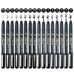 16 Pack Waterproof Fineliner Drawing Pens for Sketching Manga and Design