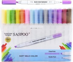 Saspoo Double Ended Highlighter 15 Ct. Soft Mild Color