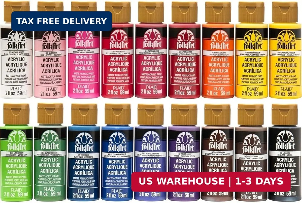 FolkArt Acrylic Paint Set (2-Ounce), PROMOFAI Colors I (18 Colors)