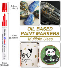 Paint Pens Paint Markers Red – Permanent Markers Oil Based for Metal Wood,Pens f