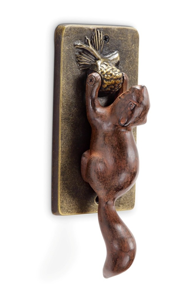 SPI Home Squirrel Door Knocker Cast Metal Rustic Outdoor Entryway Décor