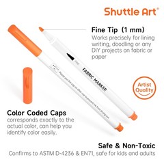28 Colors Fabric Markers, Fabric Markers Permanent Markers for T-Shirts Cloth…