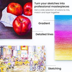 Colored Pencils, 48 Wax-Based Color Pencils, Vibrant Coloring Pencils in Tin …