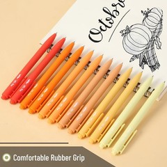Stylish Summer Morning Retractable Gel Pens – 12 Pack, Fine Tip 0.5mm, Fast Dry