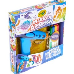 Crayola Marker Airbrush Spray Art Kit, Battery-Powered Sprayer Large, Multi