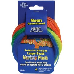 Neon Pony Bead Lacing Cord Variety Pack – 60ft Crafting Supplies for DIY Project