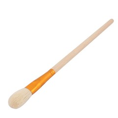 Art Faux Fur Head Wood Handle Round Shaped Oil Paint Painting Brush 3pcs