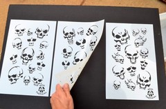 Mylar Camo Skull Gun Spray Painting Stencils RC Model Airbrush 3 Pack Skulls Set