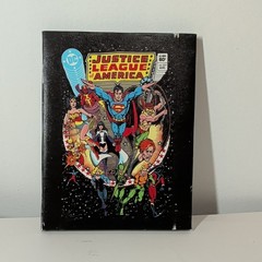 Artissimo Designs Justice League Stars BG Stretched Canvas Art 8.5 x 6.5 in