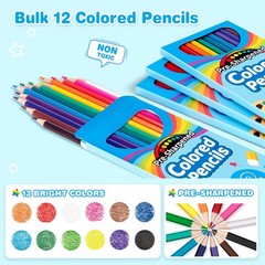 48 Count Colored Pencils, 4 Packs Pre-sharpened Coloring Pencils for Kids in …