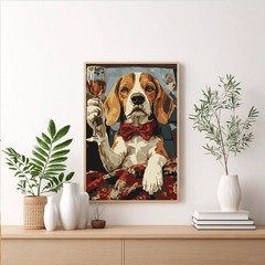 Framed Paint by Numbers Kit for Adults Beginner & Kids Ages 812, Funny Dog Ad…