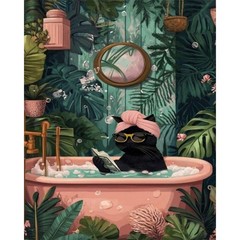 Black Cat Paint by Numbers Kit for Adults Beginner-Funny Bathing Black Cat Ad…