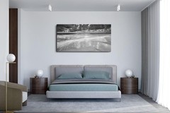 Black and White Ocean Sea Beach Wall Art-Landscape Canvas Artwork Print Frame…