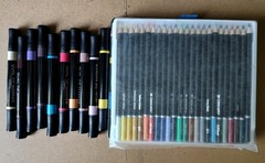 Faber Castell 24, Castle Arts 24 Colored Pencils, And Alcohol Markers Lot