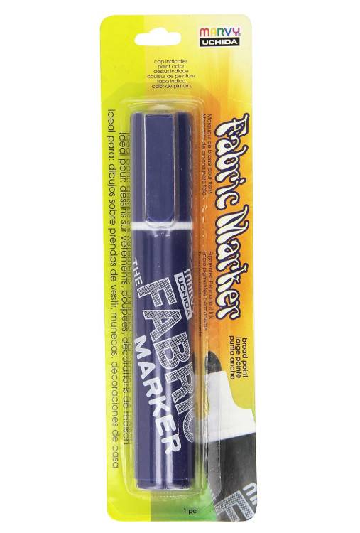 Permanent Broad Tip Fabric Marker Navy – No Iron, Non‑Toxic Ink