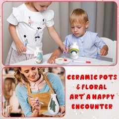 Singhoow 4 Sets Ceramics to Paint Vase DIY Your Own Ceramic Art White