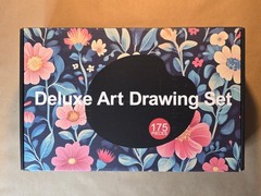 175 Piece Deluxe Art Set with 2 Drawing Pads, Acrylic Paints, Crayons, Colored P