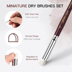Kolinsky Sable Miniature Brushes Drybrushes for Miniature Set 7 pcs Paint Bru…