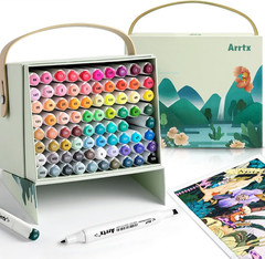 Arrtx Alcohol Markers ALP 80 Colors,Dual Tips Permanent Drawing Art Markers for