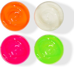 Fluorescent & Night Glo Fabric Screen Printing Ink Set, Set of 4, Glow in the Da