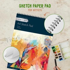 Creative A4 Sketch Pad – 170gsm Matte Finish, 40 Sheets for Artistic Expression