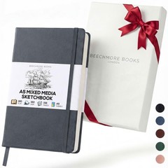 A5 Mixed Media Sketchbook – 5.8″x8.3″ Hardcover Lay-Flat Art Journal, 160 GSM…