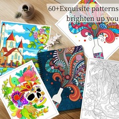 Kalysky Adult Coloring Books Set:3 8.3 x 11 inches, Classic Design