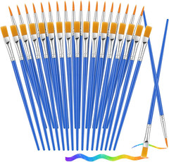 Small Paint Brushes Bulk, 88 Pcs Nylon Hair Brushes, Flat Tip round Acrylic Pain