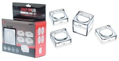 1 Box-4 Lids Snap-On Magnifier Cube Set (1.5″ Dia) 2.5X, 3.5X, 4X, 5X