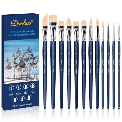 12-Piece Professional Artist Paint Brushes Set – Premium Watercolor Acrylic