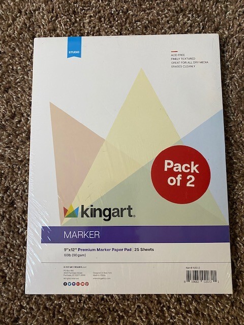 King Art Premium Marker Paper Pad 25 sheets Pack Of Two 9×12